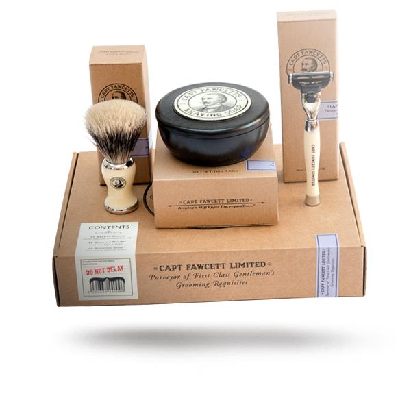 Shaving Set - Captain Fawcett - With Razor, Shaving Brush And Shaving Soap 110g