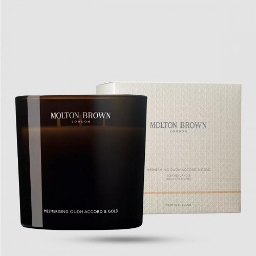 Three Wick Candle - Molton Brown - Mesmerising Oudh Accord & Gold Luxury Candle 600g