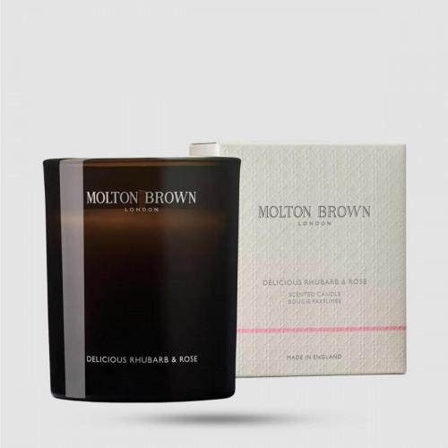 Single Wick Candle - Molton Brown - Delicious Rhubarb & Rose Signature Candle 190g