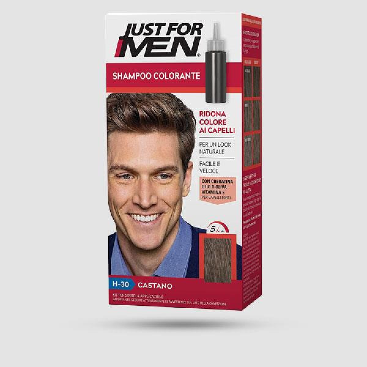 Χρωμοσαμπουάν - Just For Men - Shampoo-In Color Light - Medium Brown H-30