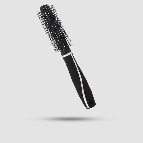 Hair Brush, Round And Nylon Pins With Ball Tips In Black Color