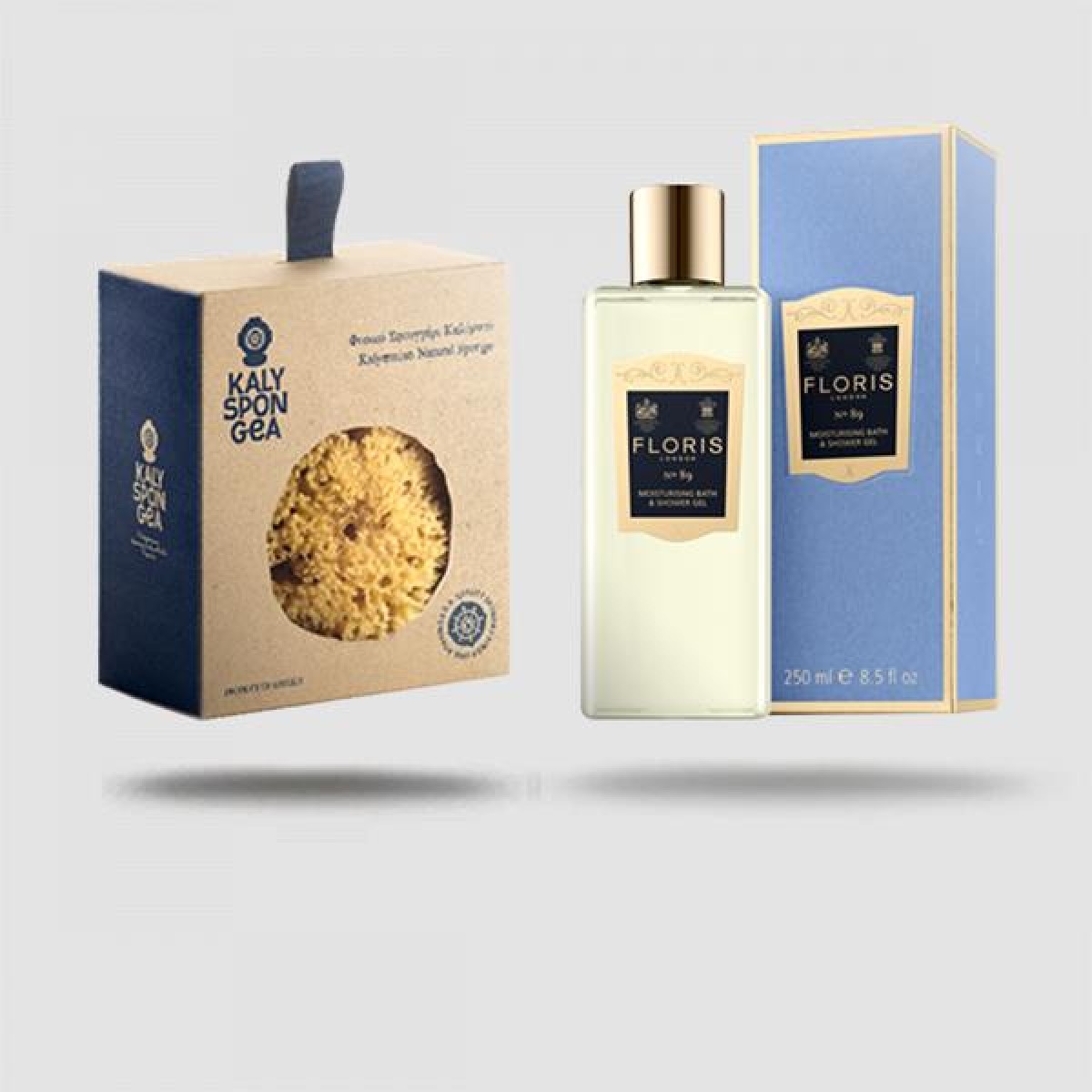 Luxury Shower Kit - Floris No.89 Bath And Shower Gel 259ml &  Natural Sea Sponge