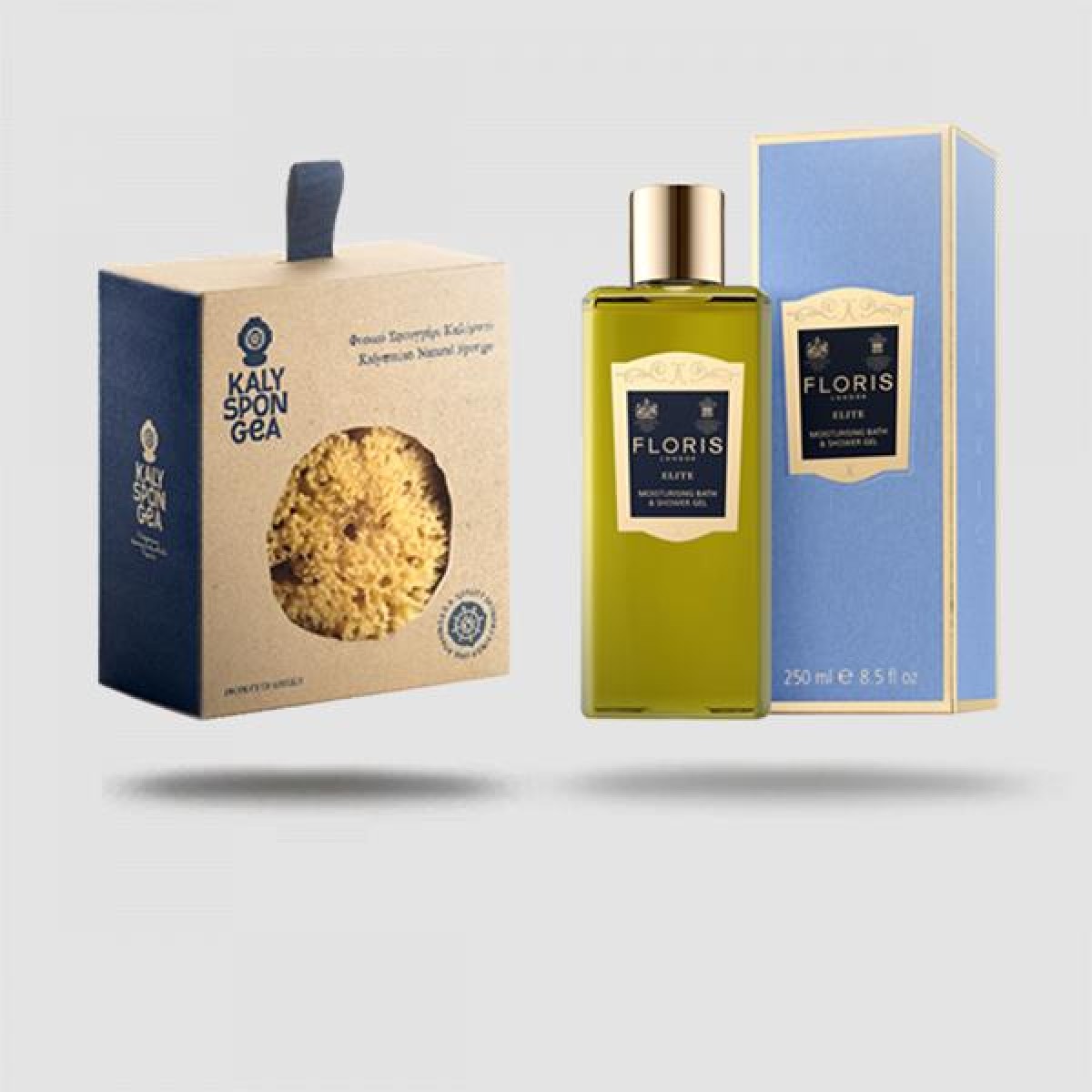 Luxury Shower Kit - Floris Elite Bath And Shower Gel | Natural Sponge