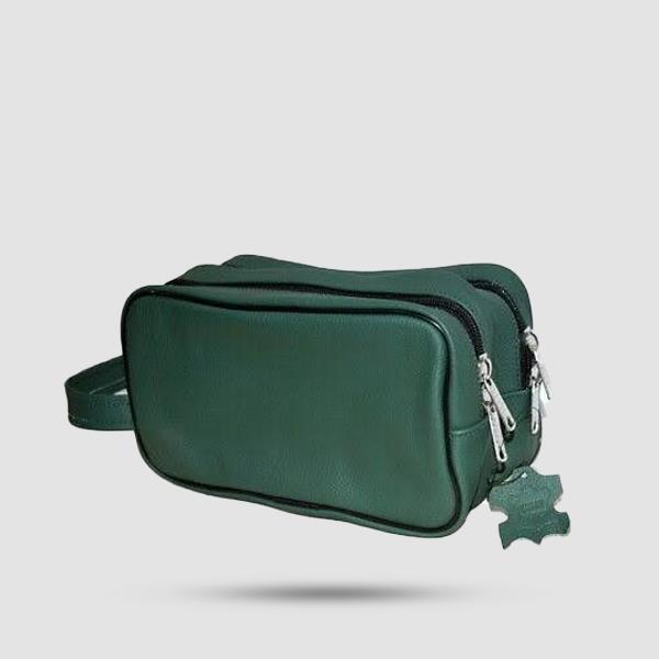 Epsilon Green Leather Men's Wash Bag