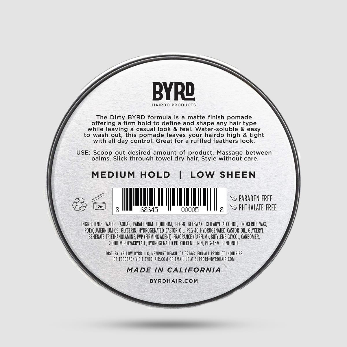 Πομάδα Για Μαλλιά - Byrd - Matte Pomade 99ml