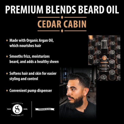 Beard Oil - Suavecito Premium Blends - Cedar Cabin 30ml