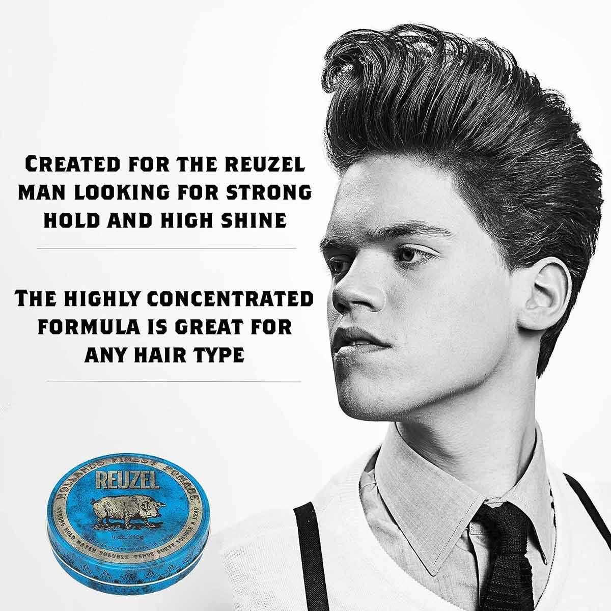 Blue Pomade - Reuzel - Strong Hold | High Sheen (Blue) 113g / 4oz