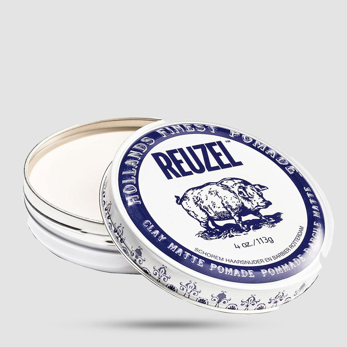 Clay Matte Pomade - Reuzel - Medium Hold | No Shine 113g / 4oz