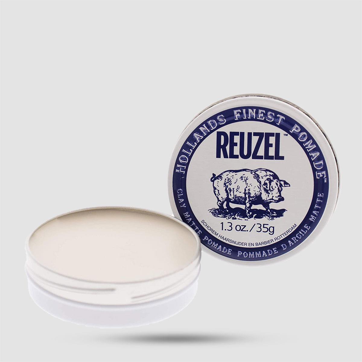 Clay Matte Pomade - Reuzel - Medium Hold | No Shine 35g / 1.3oz