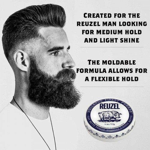 Clay Matte Pomade - Reuzel - Medium Hold | No Shine 35g / 1.3oz