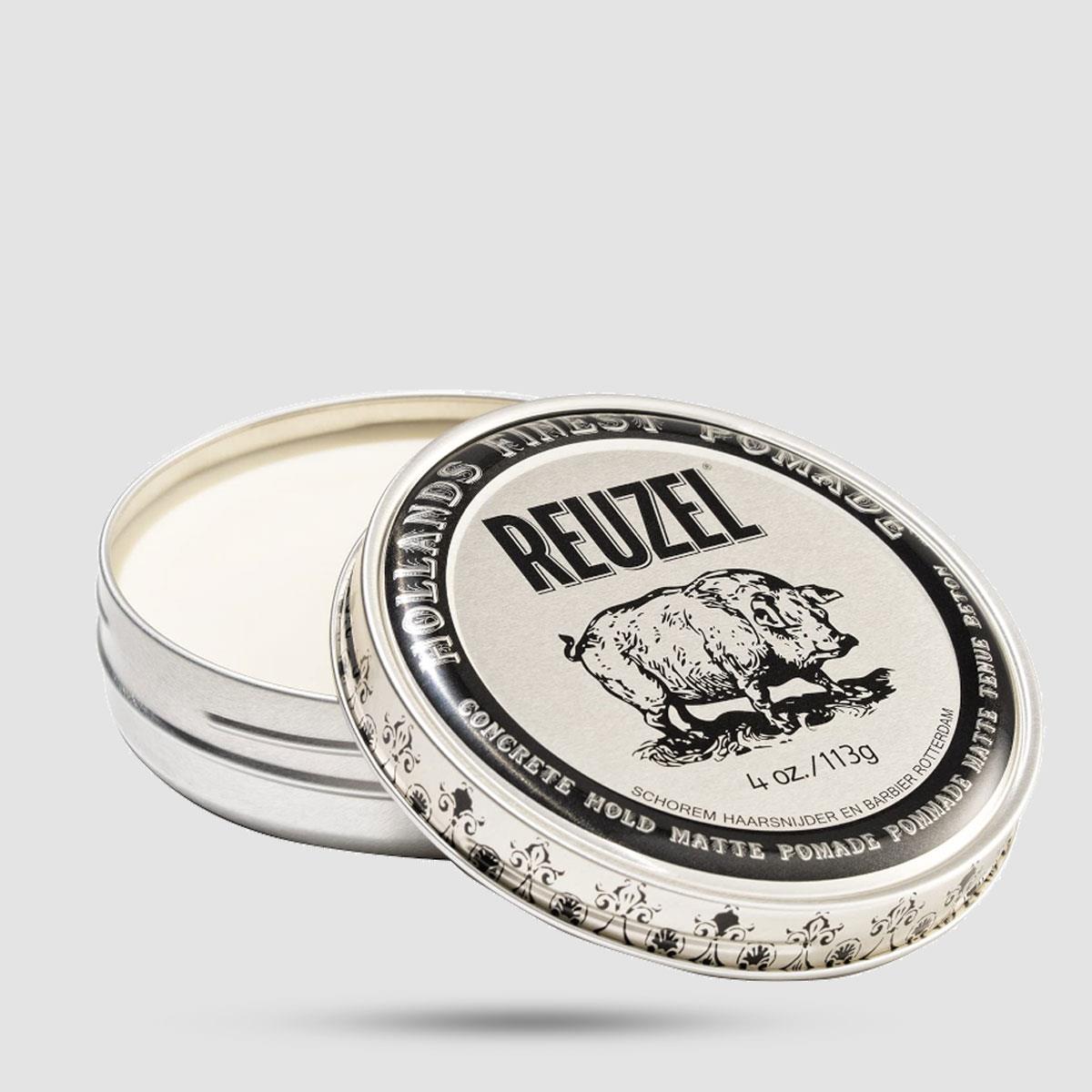 Concrete Hold Matte Pomade - Reuzel - Strong Hold | No Shine 113g/ 4oz