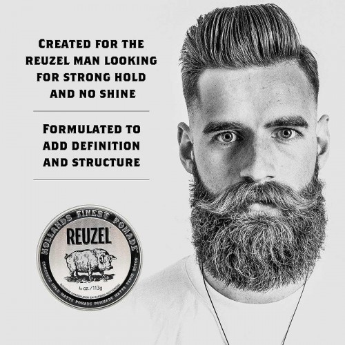 Concrete Hold Matte Pomade - Reuzel - Strong Hold | No Shine 113g/ 4oz