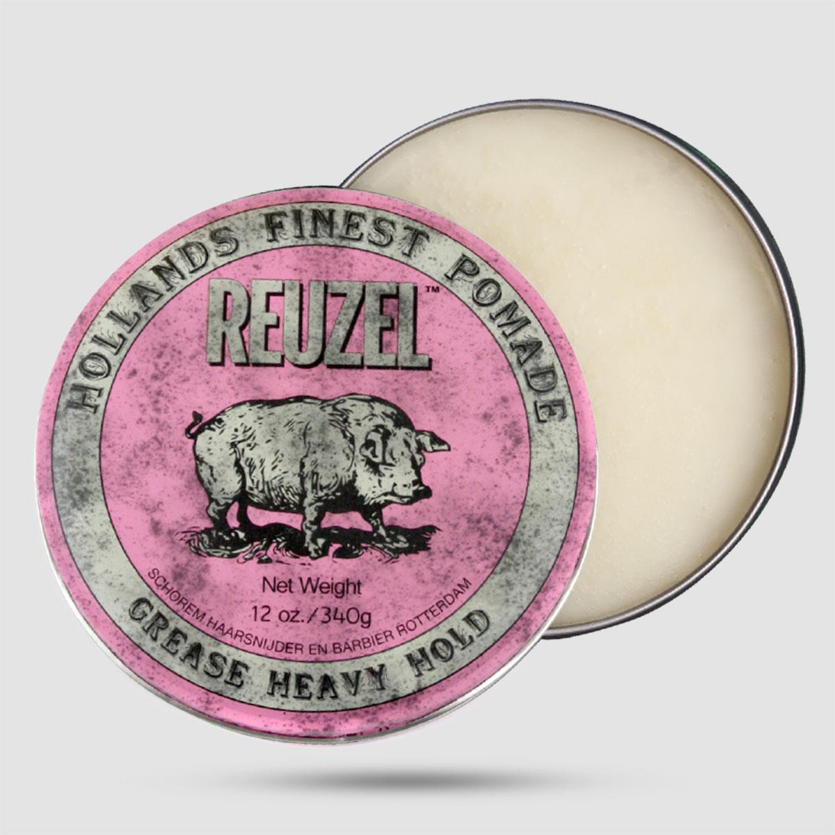 Pink Pomade Grease - Reuzel - Strong Hold | Medium Shine  340g / 12oz