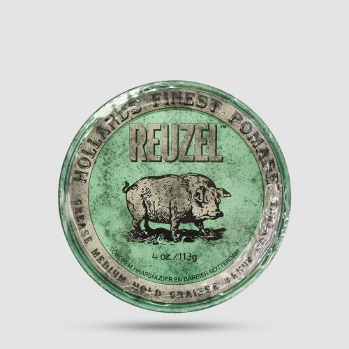 Green Pomade Grease - Reuzel - Medium Hold | Medium Shine 113g / 4oz