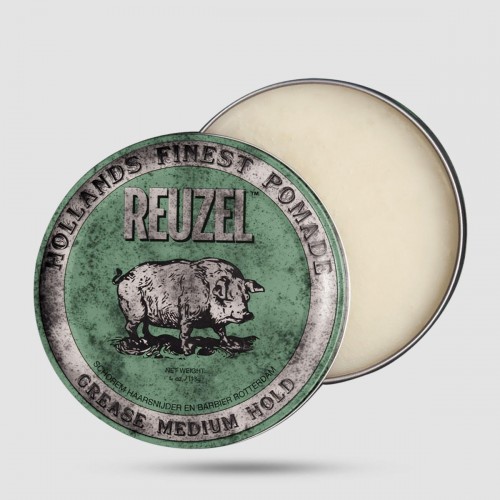 Green Pomade Grease - Reuzel - Medium Hold | Medium Shine 113g / 4oz