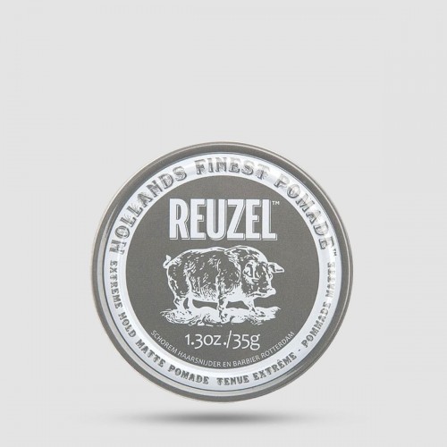 Extreme Hold Matte Pomade - Reuzel - Extreme Hold – No Shine  35g/  1.3oz