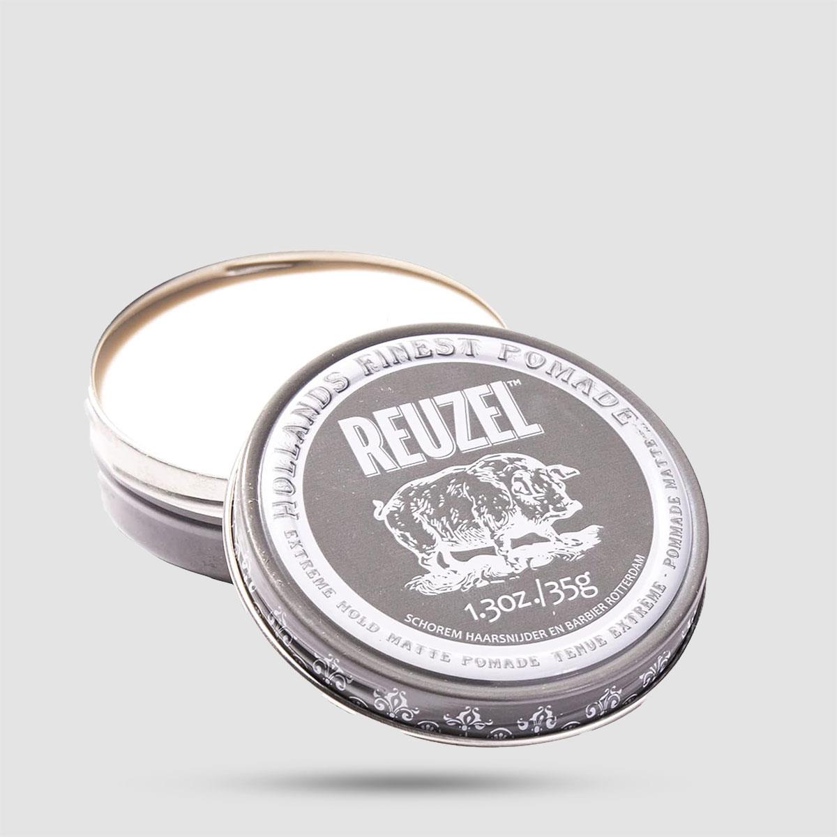 Extreme Hold Matte Pomade - Reuzel - Extreme Hold – No Shine  35g/  1.3oz