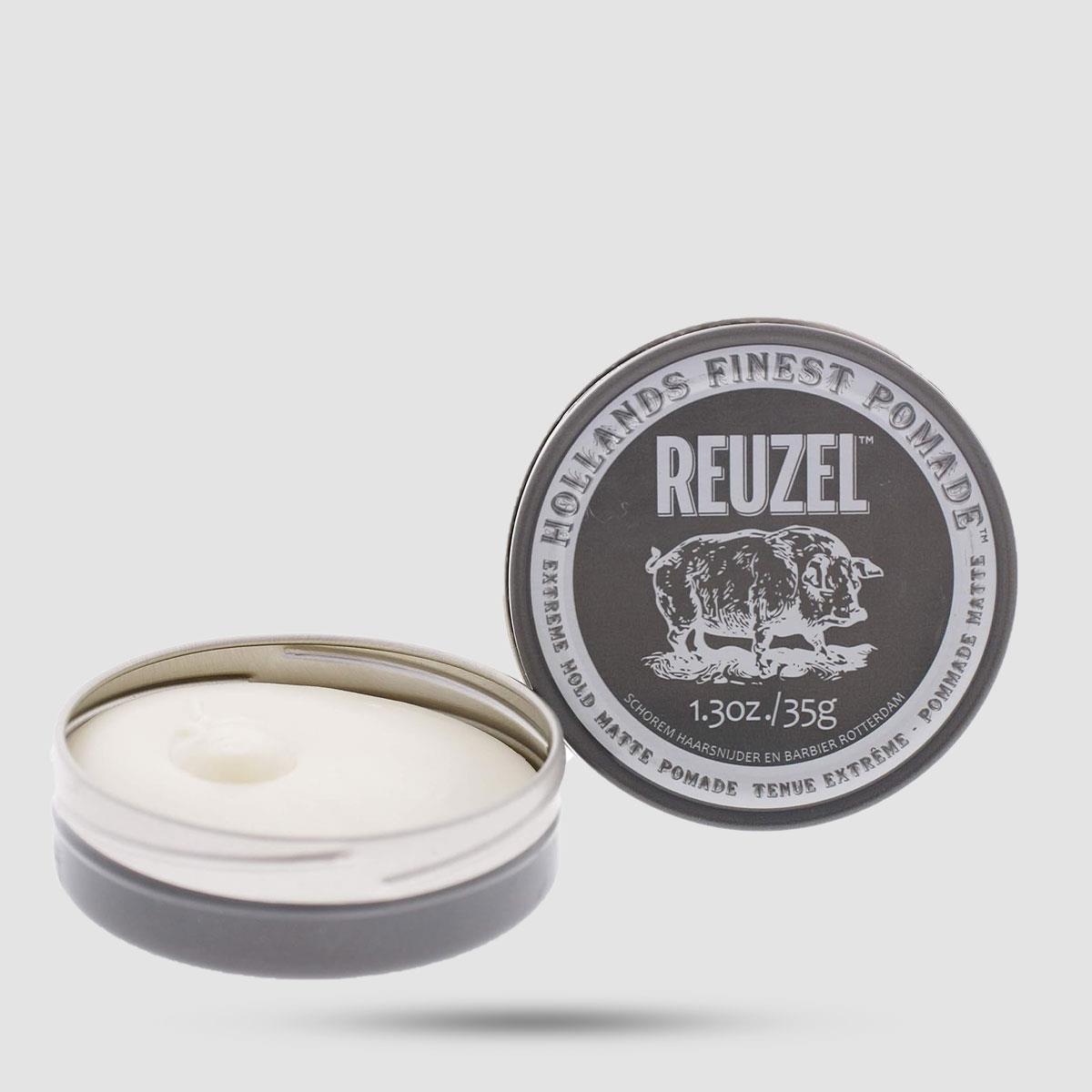 Extreme Hold Matte Pomade - Reuzel - Extreme Hold – No Shine  35g/  1.3oz