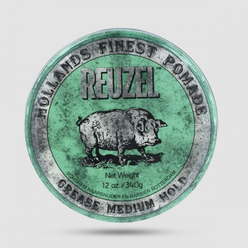 Green Pomade Grease - Reuzel - Medium Hold | Medium Shine 340g / 12oz