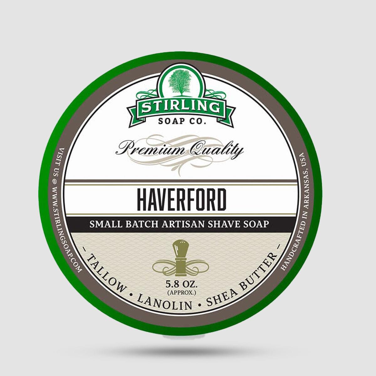 Shaving Soap - Stirling Soap Company - Haverford  170ml