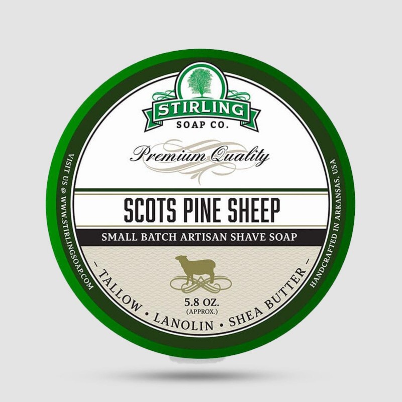 Shaving Soap - Stirling Soap Company - Scots Pine Sheep 170ml