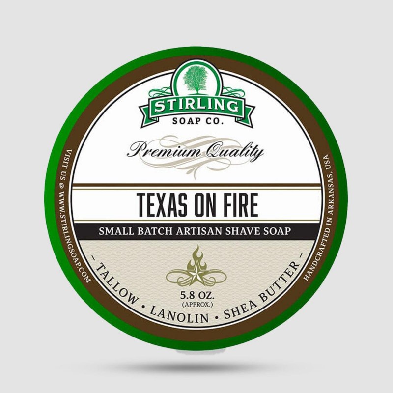 Shaving Soap - Stirling Soap Company - Texas On Fire 170ml