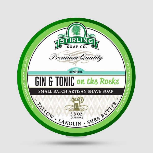 Σαπούνι Ξυρίσματος - Stirling Soap Company - Gin & Tonic on the rocks 170ml