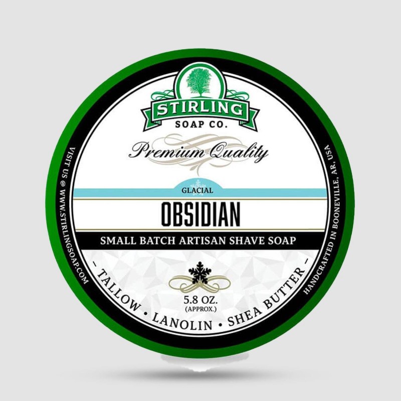 Shaving Soap - Stirling Soap Company - Glacial Obsidian 170ml