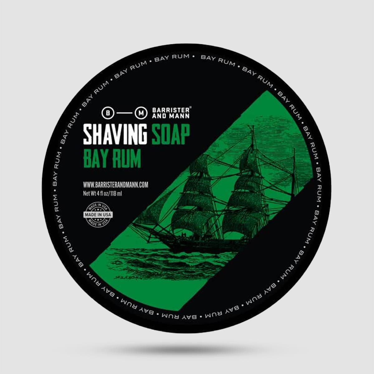 Shaving Soap - Barrister and Mann - Bay Rum 118ml