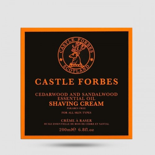 Shaving Cream - Castle Forbes - Cedarwood & Sandalwood Oils 200ml