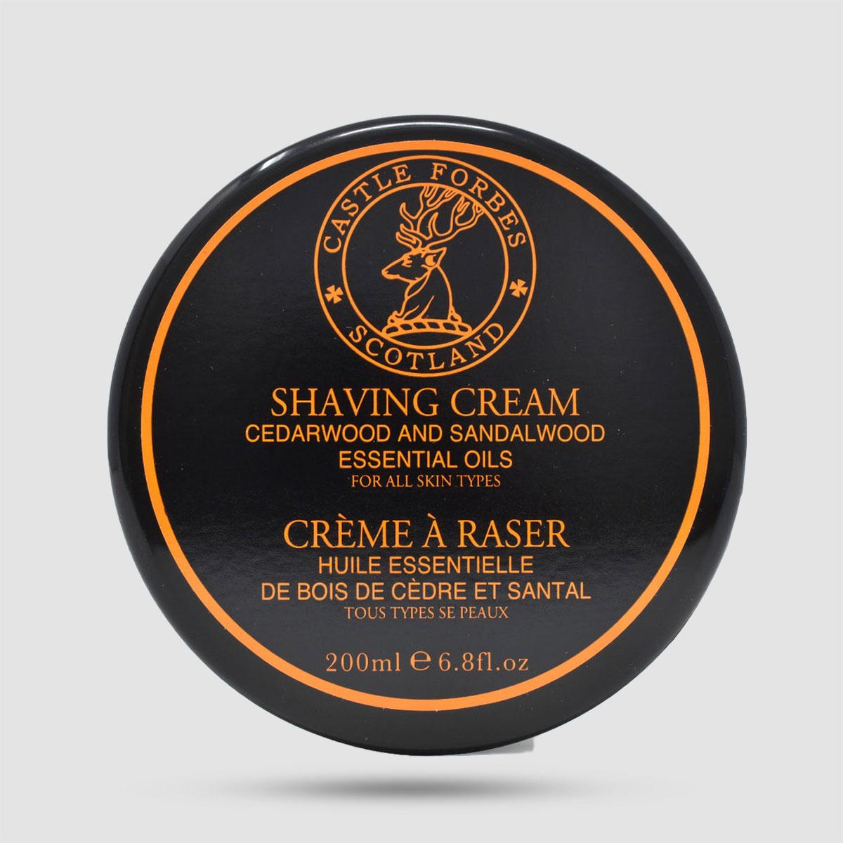 Shaving Cream - Castle Forbes - Cedarwood & Sandalwood Oils 200ml