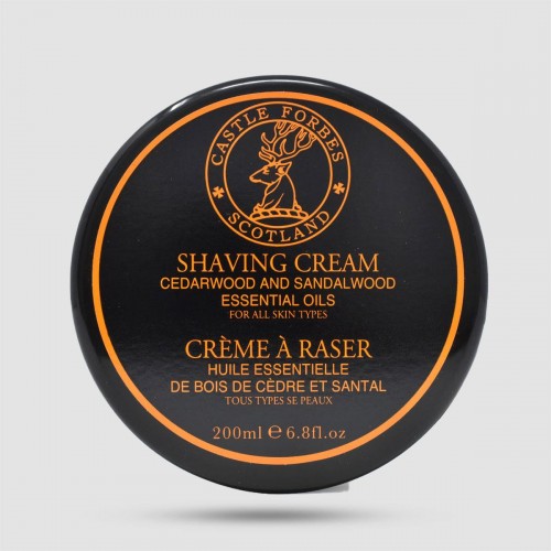 Shaving Cream - Castle Forbes - Cedarwood & Sandalwood Oils 200ml