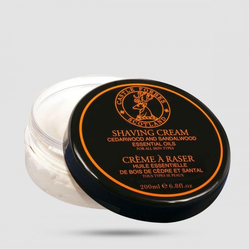 Shaving Cream - Castle Forbes - Cedarwood & Sandalwood Oils 200ml