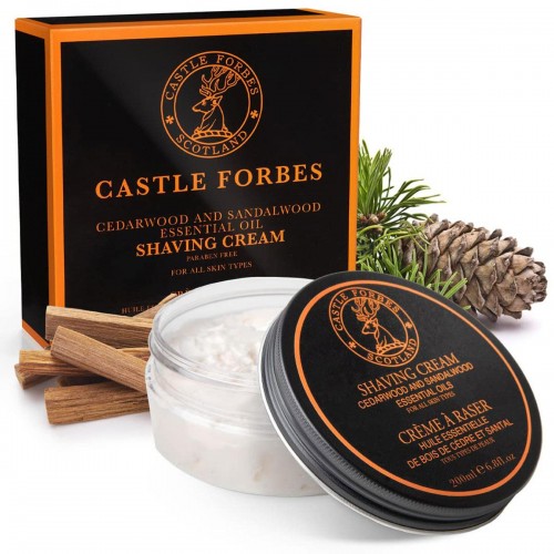 Shaving Cream - Castle Forbes - Cedarwood & Sandalwood Oils 200ml