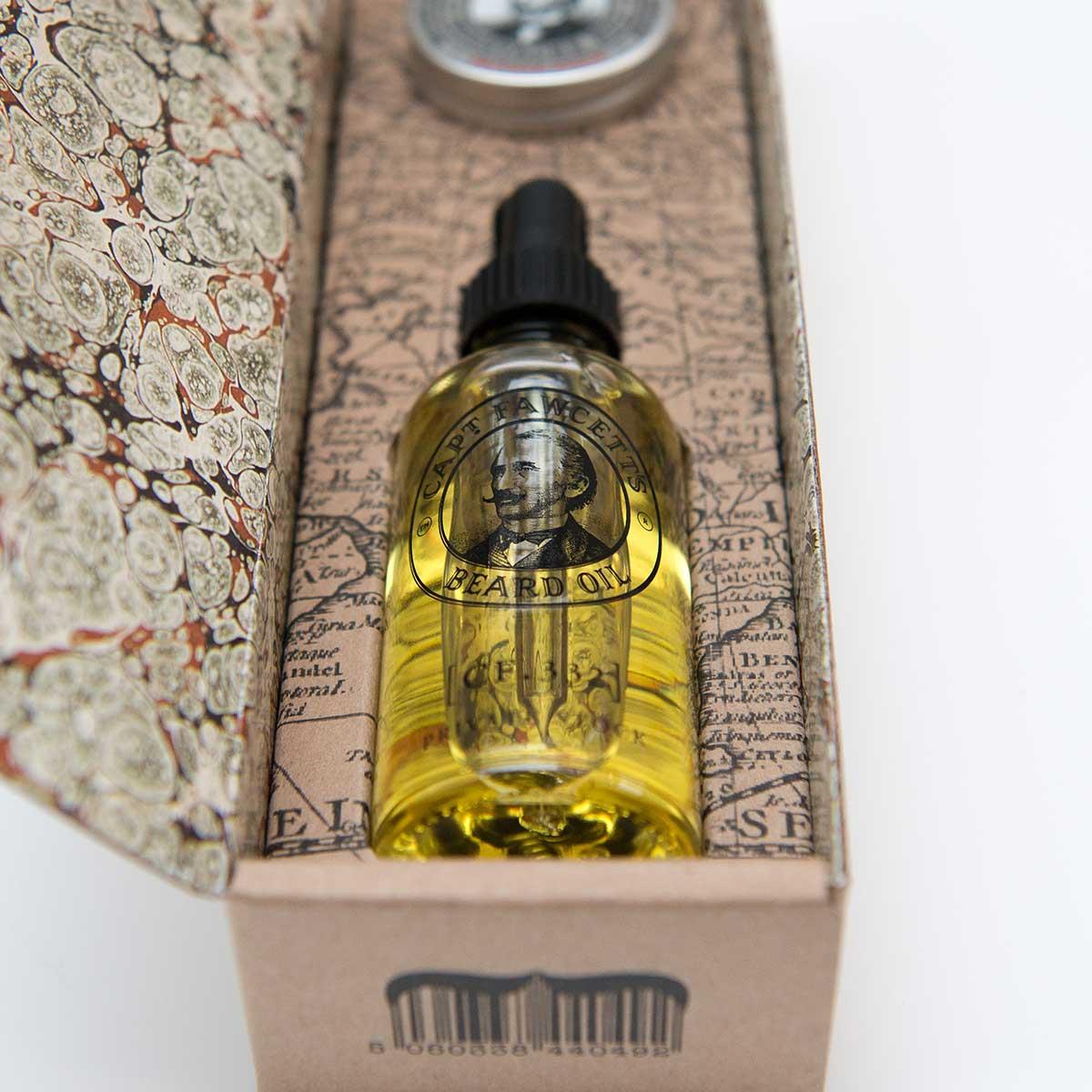 Gift Set - Captain Fawcett - Private Stock Beard Oil 50ml And Moustache Wax 15ml