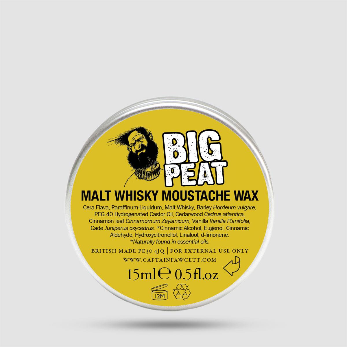 Moustache Wax - Captain Fawcett - Big Peat 15ml  /0.5 fl.oz