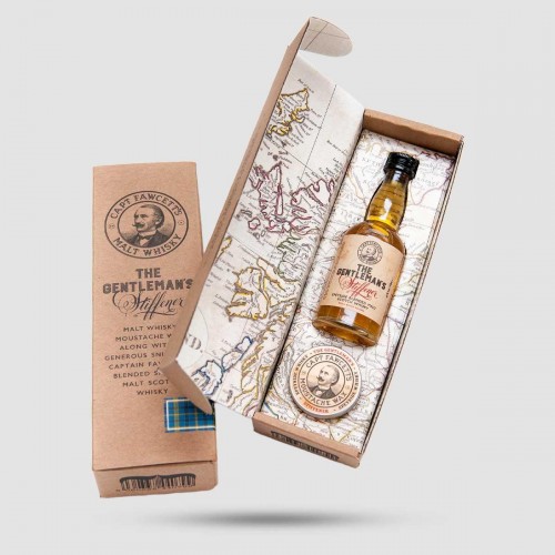 Σετ Περιποίησης - Captain Fawcett - Malt Whisky Moustache Wax 15ml & Miniature of Whisky 50ml