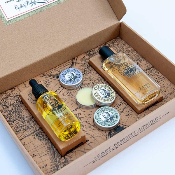 Eau De Parfum, Moustache Wax & Beard Oil Gift Set - Captain Fawcett -