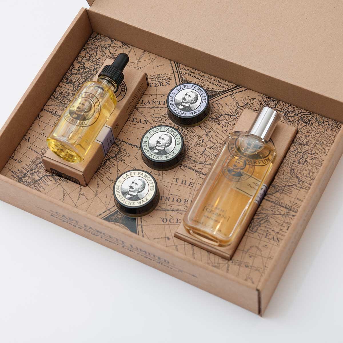 Eau De Parfum, Moustache Wax & Beard Oil Gift Set - Captain Fawcett -