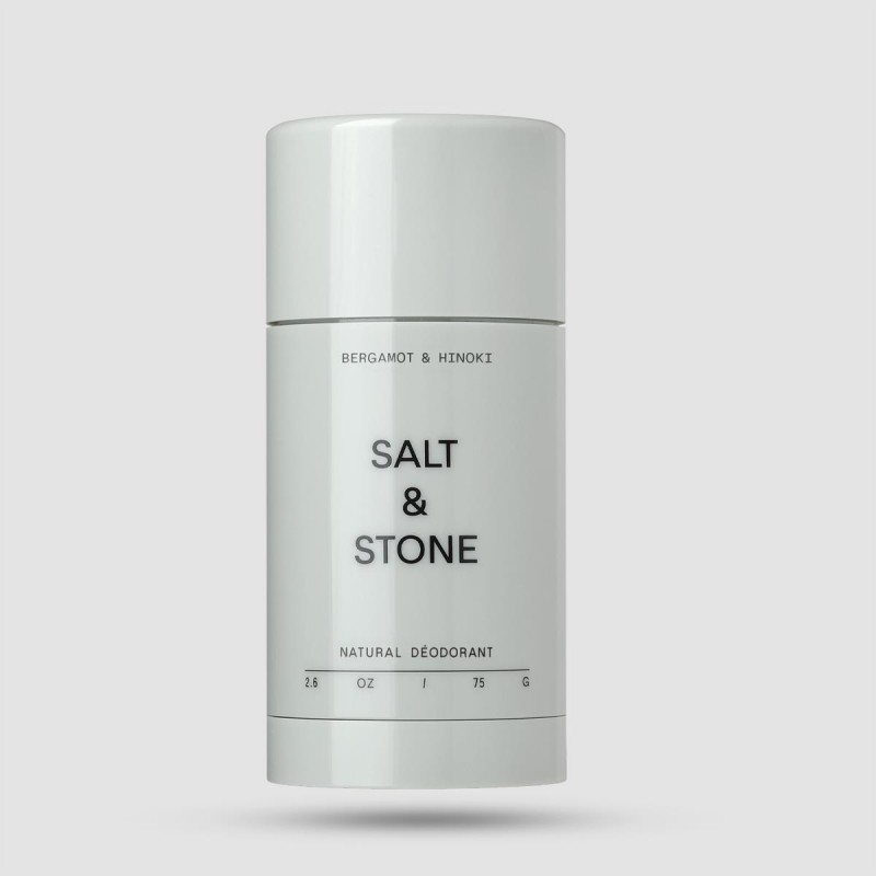 Natural Deodorant Stick - Salt and Stone - Bergamot & Hinoki | Extra Strength 75g