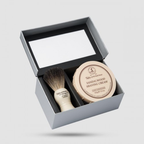 Gift Box - Taylor Of Old Bond Street - Shaving Brush Pure Badger & Shaving Cream Sandalwood