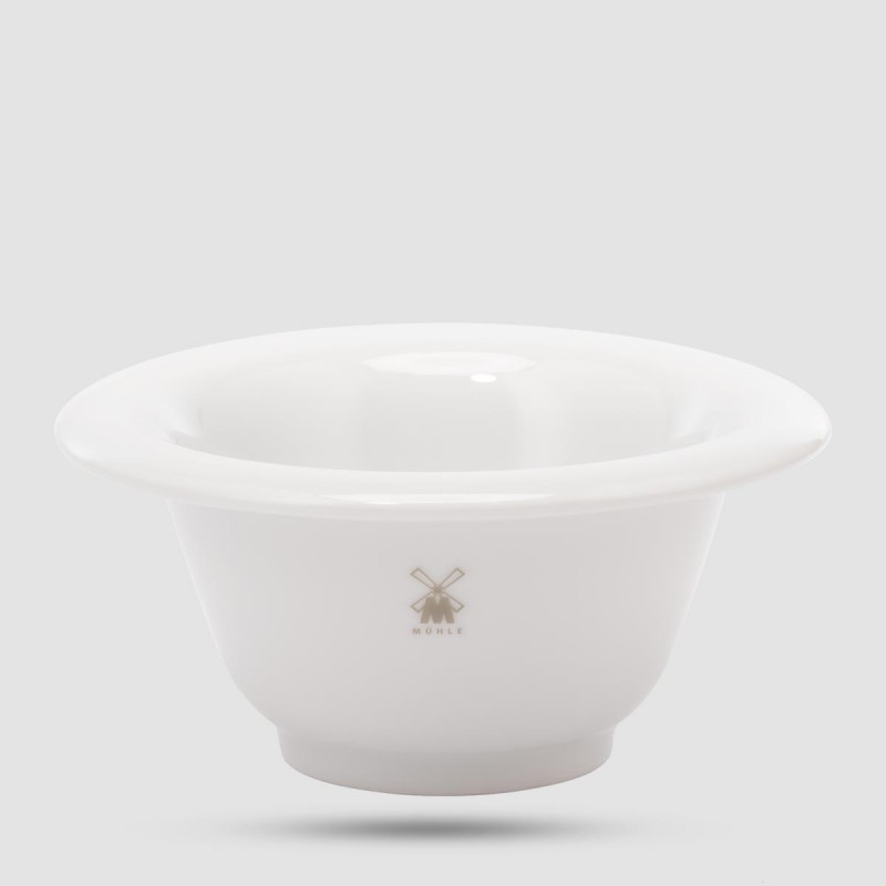 Shaving Bowl - Muhle - White Porcelain With Platinum Rim (Rn 11)