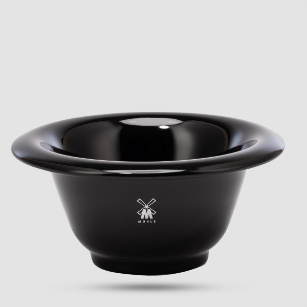 Shaving Bowl - Muhle - Black Porcelain With Platinum Rim (Rn 16)