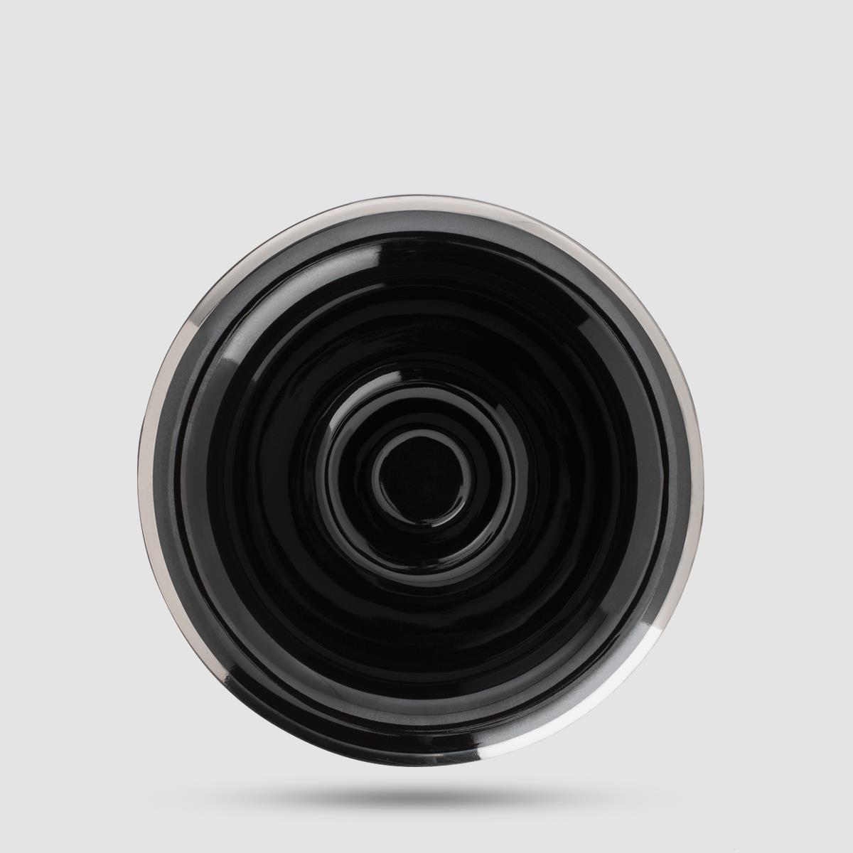 Shaving Bowl - Muhle - Black Porcelain With Platinum Rim (Rn 16)