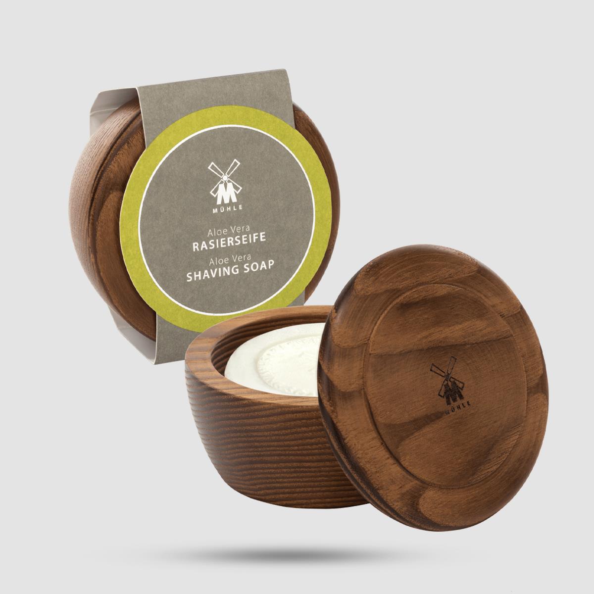 Shaving soap in wooden bowl - Muhle - Aloe Vera 65gr