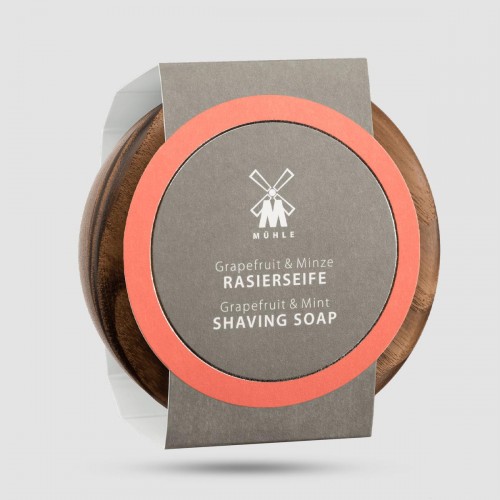 Shaving soap in wooden bowl - Muhle - Grapefruit & Mint 65gr