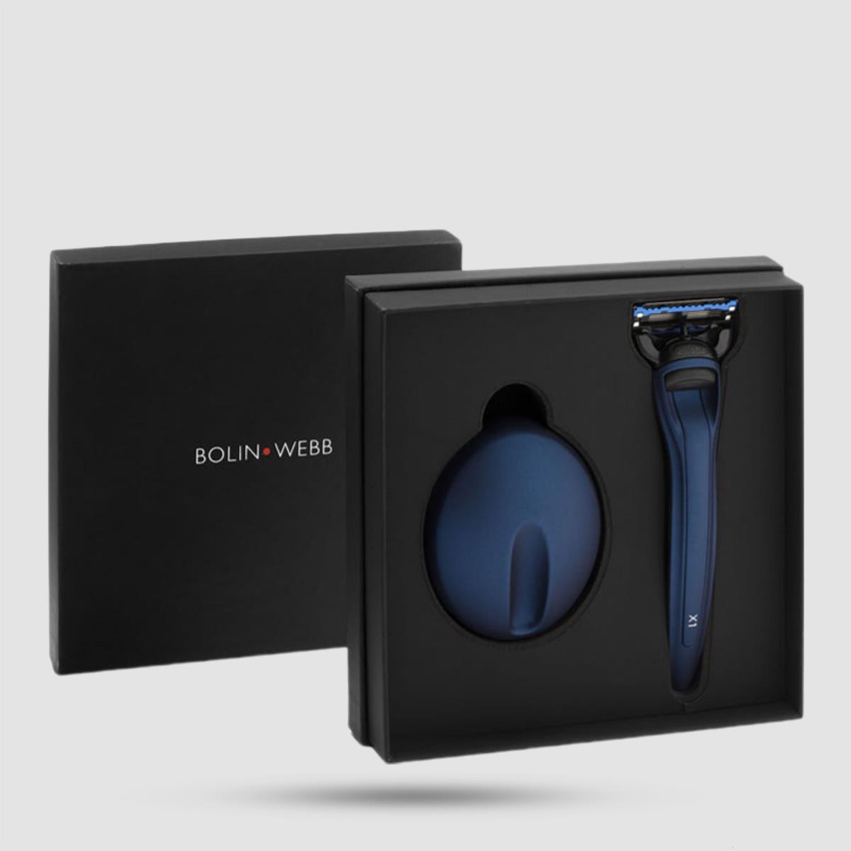 Ξυράφι 5 Λεπίδων Με Βάση - Bolin Webb - X1 Razor & Stand - Matte Blue