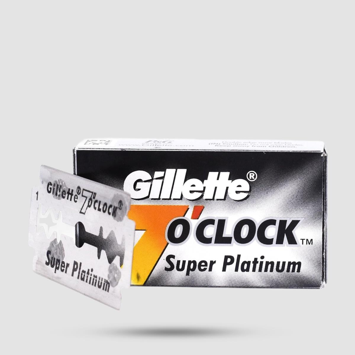 Ανταλλακτικές Λεπίδες Ξυρίσματος - Gillette - 7 o' Clock Super Platinum 1 X 5