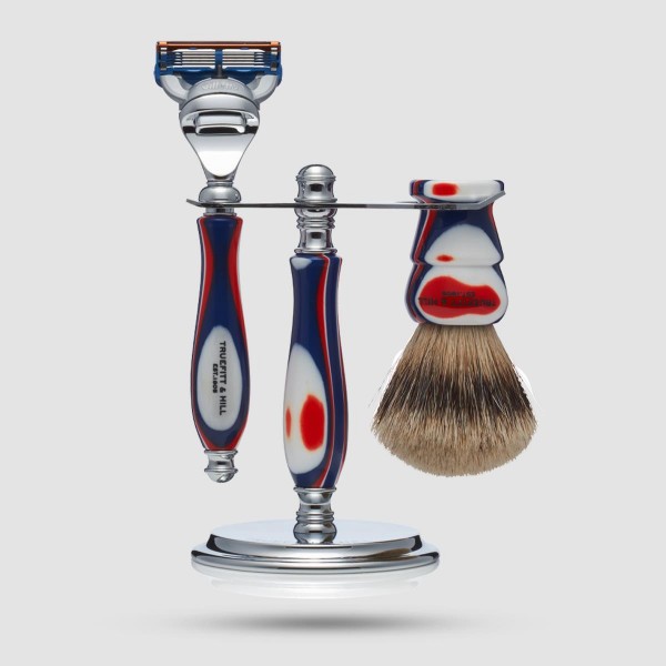 Shaving Set - Truefitt And Hill - Jubilee Collection Fusion With Silvertip Badger Brush