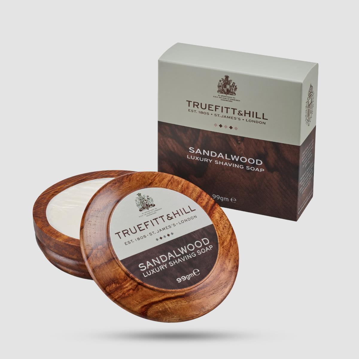 Shaving Soap In Wooden Bowl - Truefitt And Hill - Sandalwood 100g